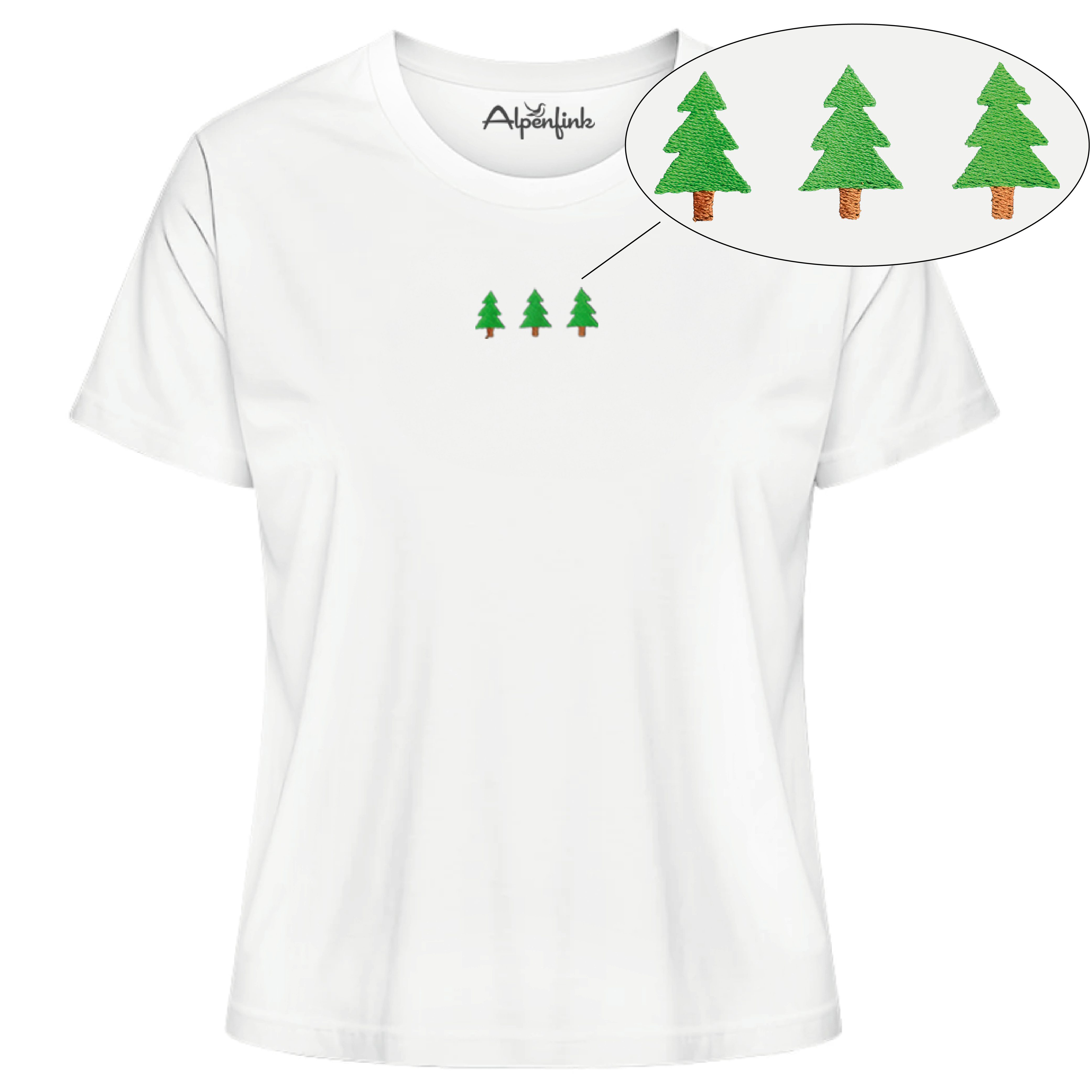 3 Tannen (gestickt) – Damen Premium Organic Shirt mit Stick