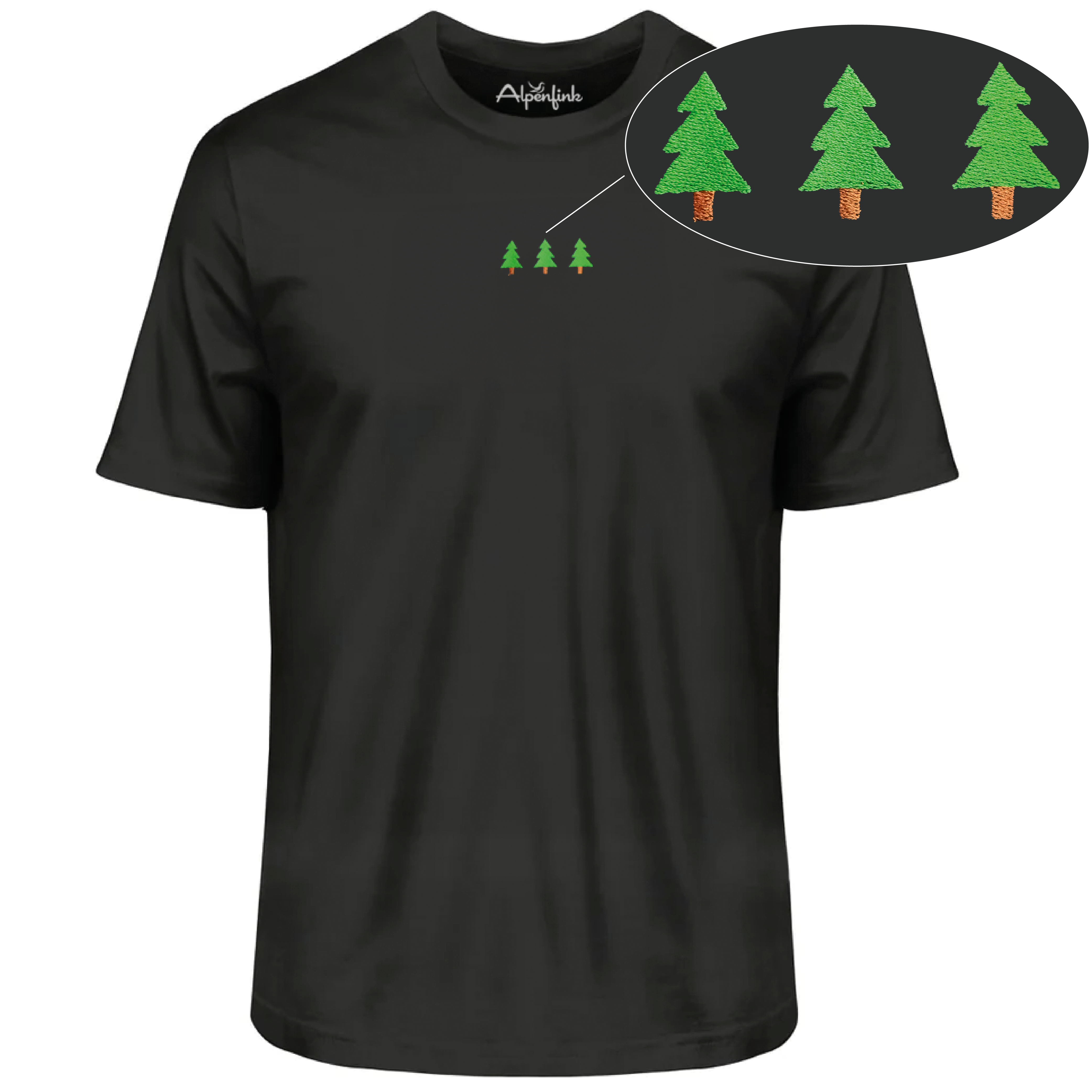 3 Tannen (gestickt) - Unisex Premium Organic Shirt