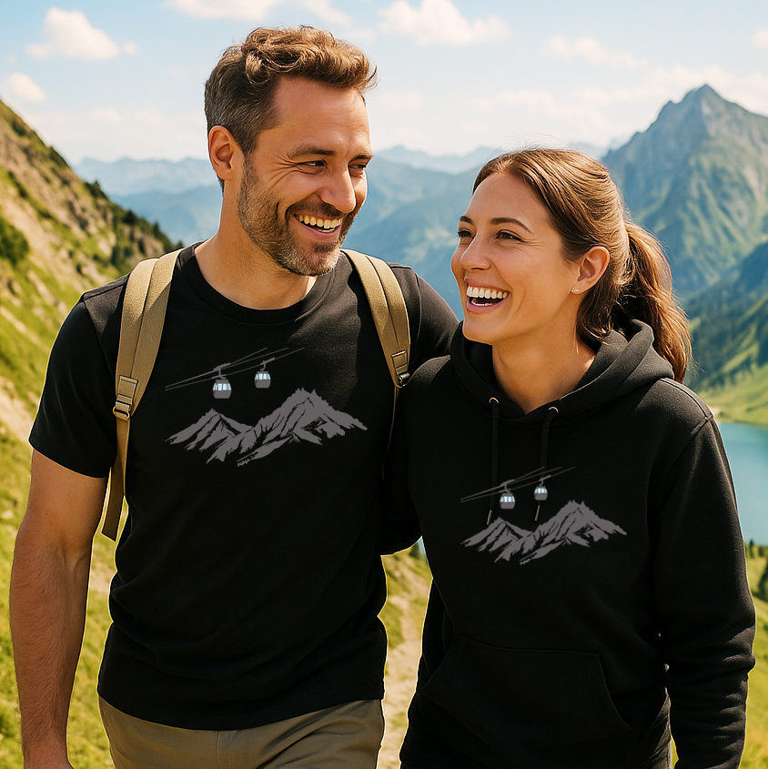 4er Gondel Bundle bestehend aus Unisex Bio-T-Shirt + Unisex Bio-Hoodie