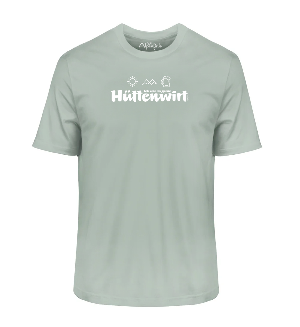 Aloe Herren Bio T-Shirt mit Hüttenwirt Motiv