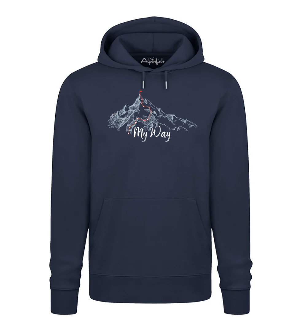 French Navy Herren Bio Hoodie mit My Way Motiv