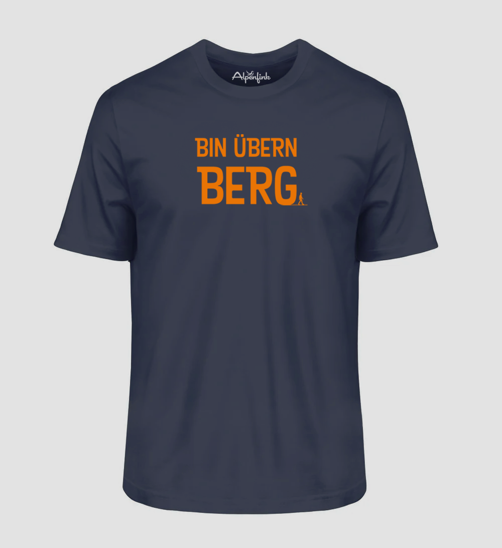 French Navy Herren Bio T-Shirt mit „Bin übern Berg“ Motiv