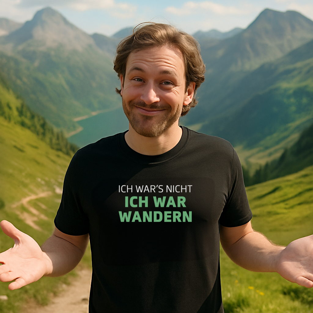 Ich war’s nicht – Ich war wandern – Herren Premium Organic Shirt