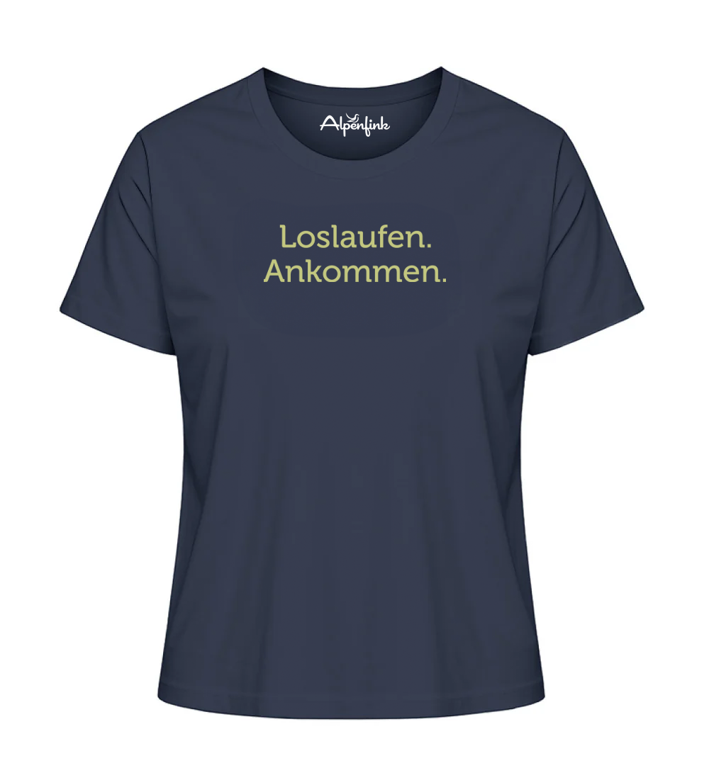 Loslaufen. Ankommen. – Damen Premium Organic Shirt