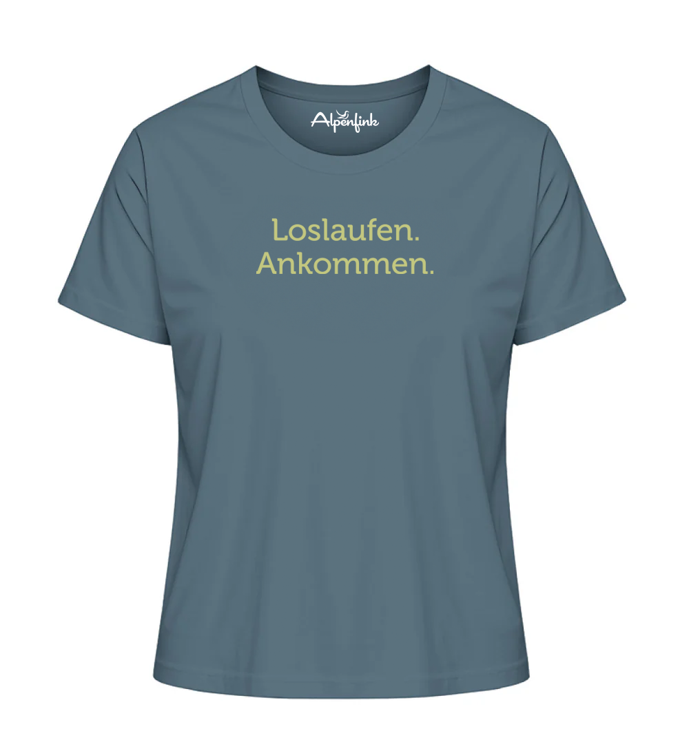 Loslaufen. Ankommen. – Damen Premium Organic Shirt