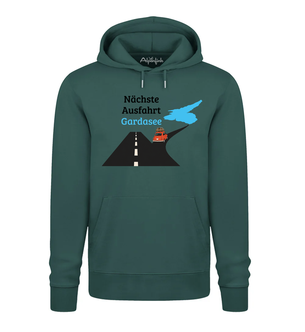 Nächste Ausfahrt Gardasee – Unisex Organic Hoodie