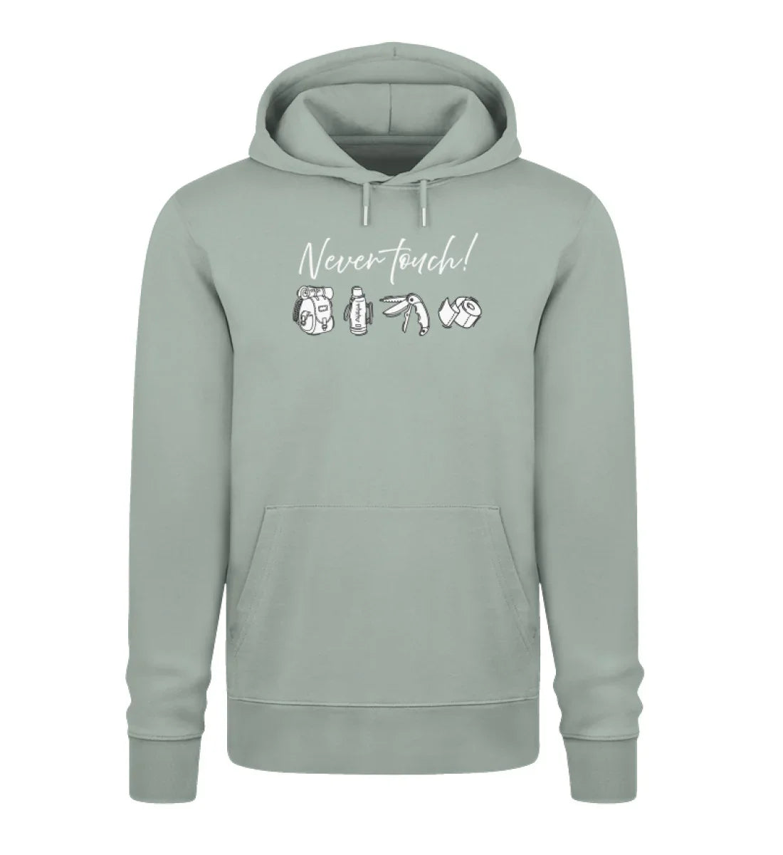 Never touch! - Unisex Organic Hoodie Aloe