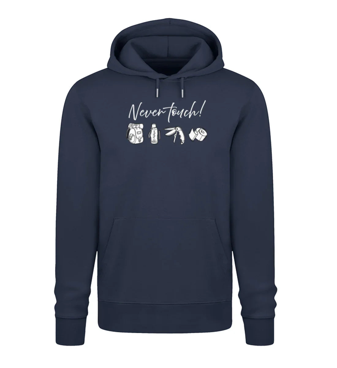 Never touch! - Unisex Organic Hoodie French Navy