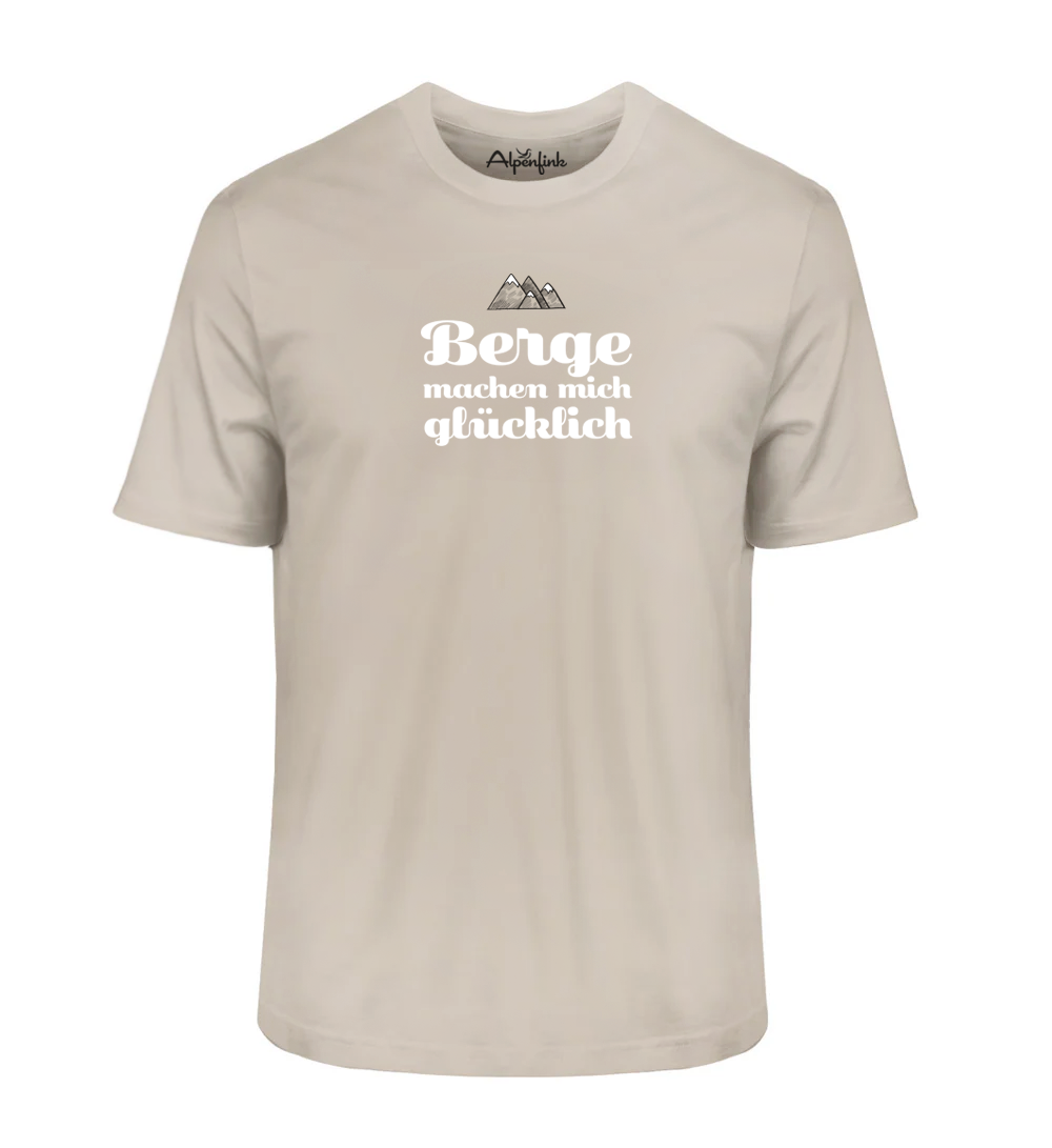 Herren Bio-T-Shirt „Berge machen mich glücklich“ von Alpenfink in Green Bay