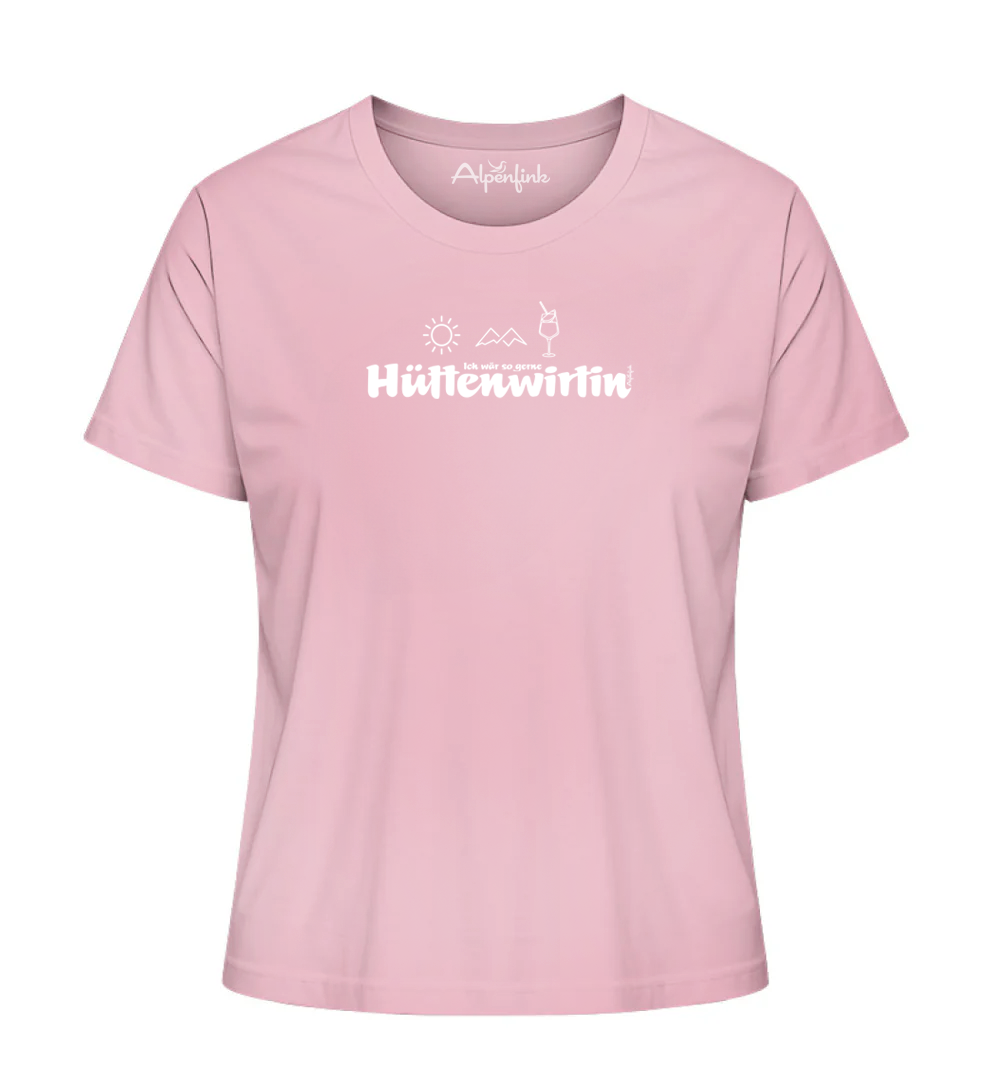 Cotton Pink Damen Bio T-Shirt mit Hüttenwirtin Motiv