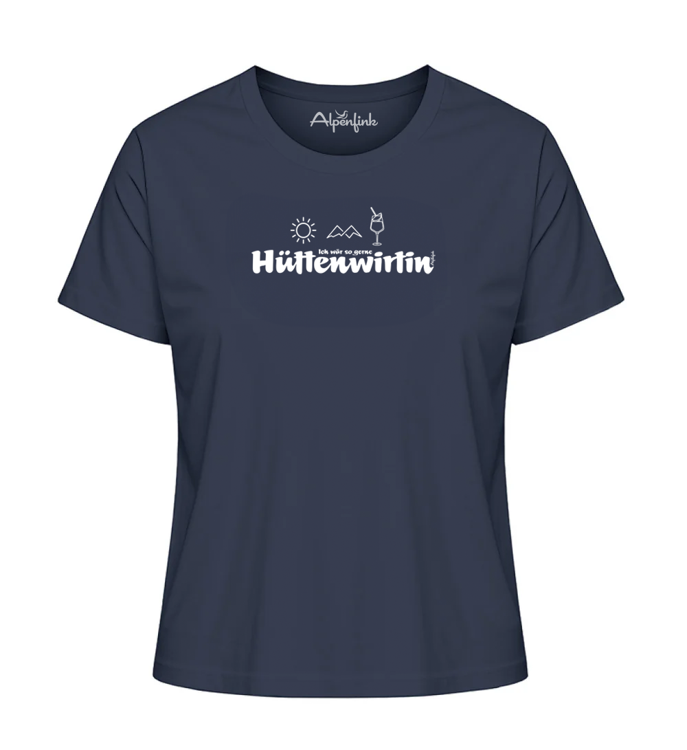 French Navy Damen Bio T-Shirt mit Hüttenwirtin Motiv