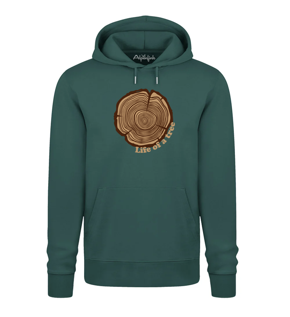 Glazed Green Herren Bio Hoodie mit Life of a Tree Motiv