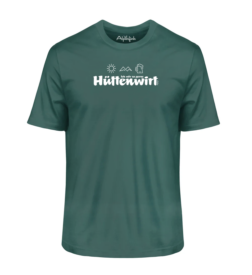 Glazed Green Herren Bio T-Shirt mit Hüttenwirt Motiv