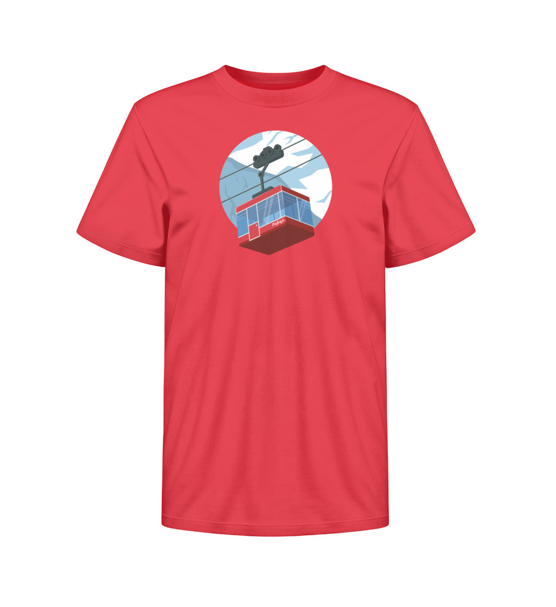 Gondelbahn – Kinder Premium Organic T-Shirt. Farbe: Red