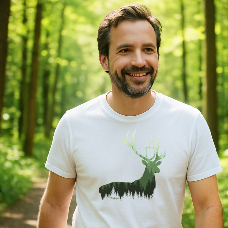Hirsch im Wald – Unisex Premium Organic T-Shirt