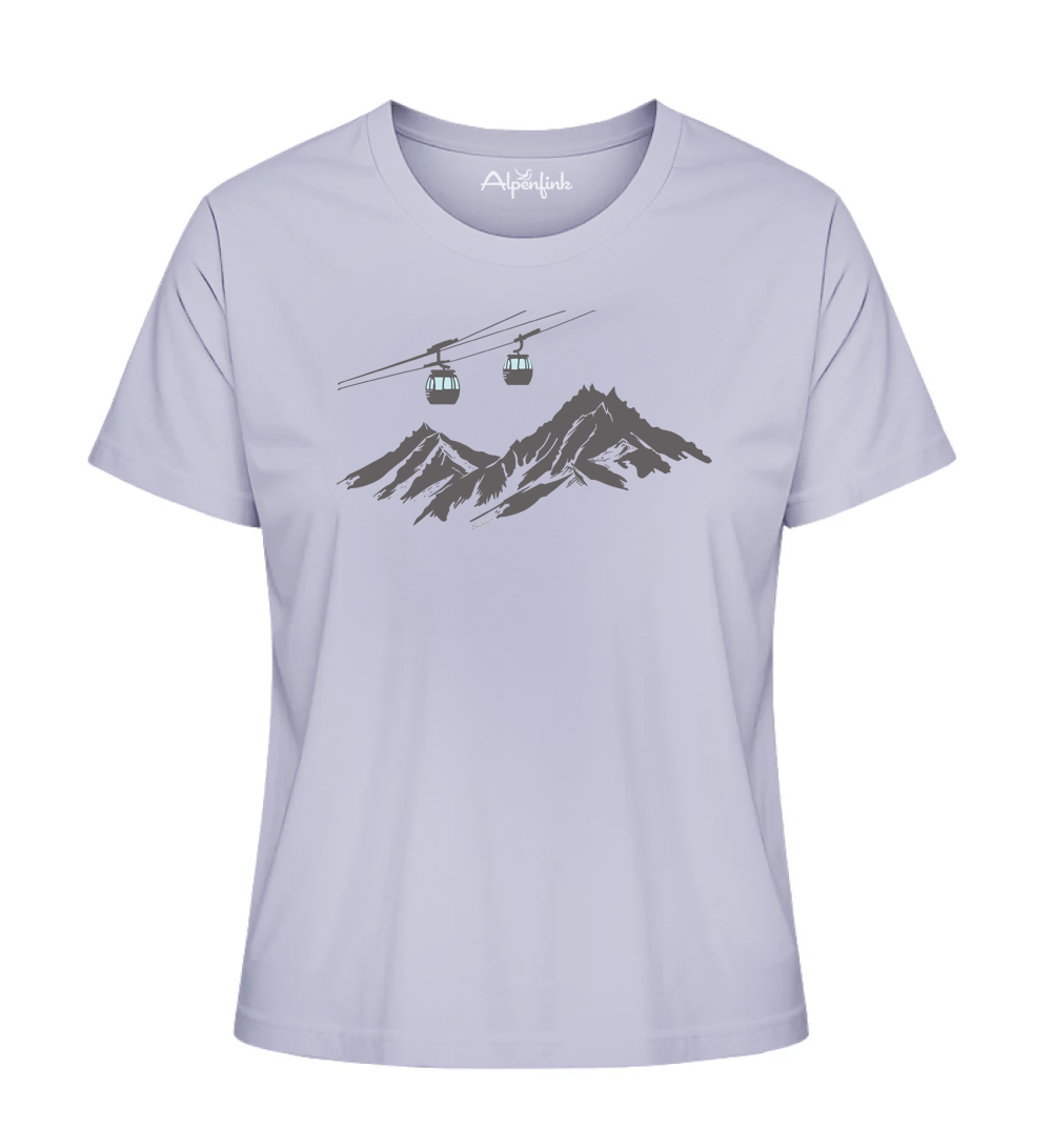 Lavender Damen Bio T-Shirt mit 4er Gondel Motiv