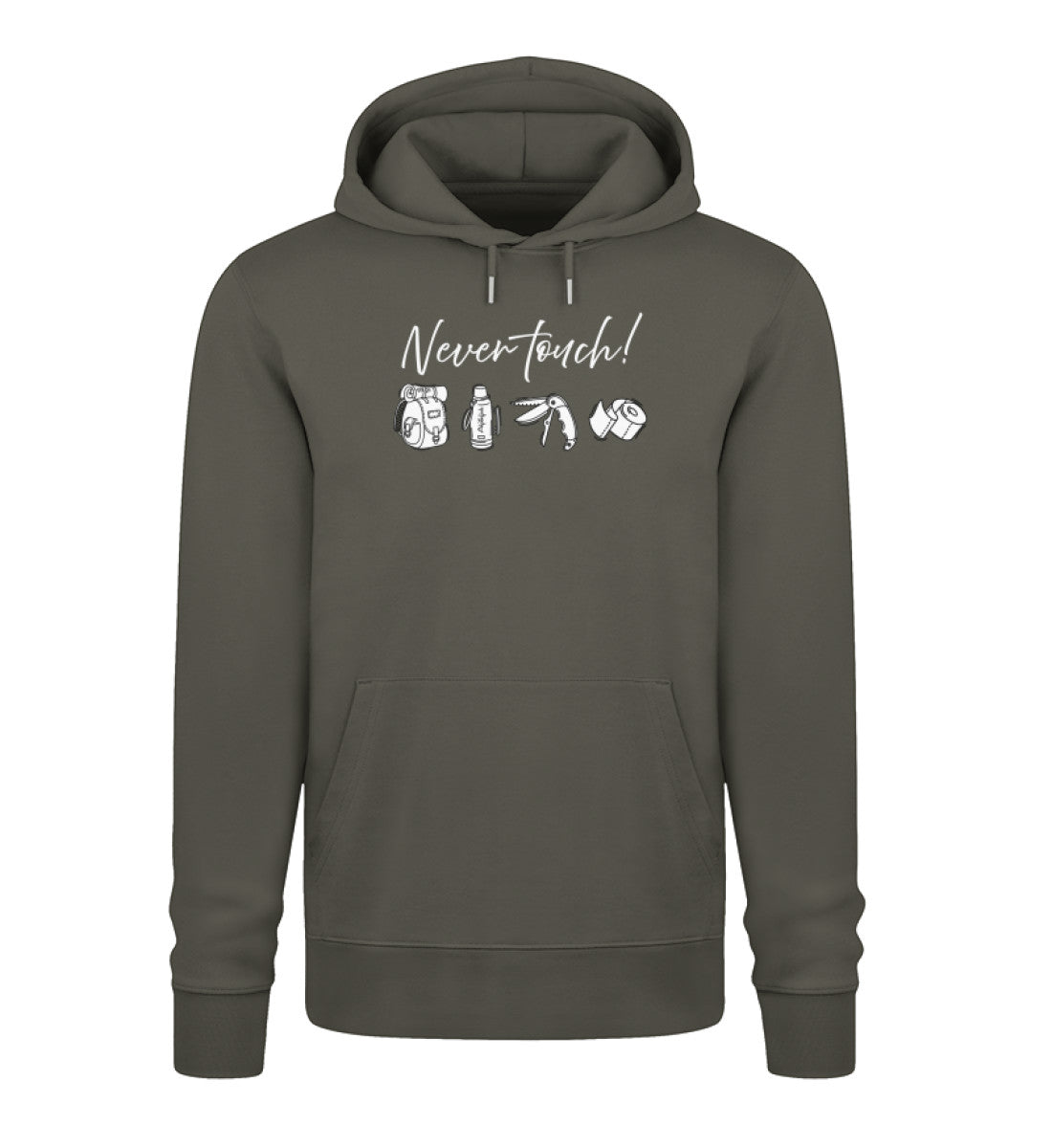 Never touch!  - Unisex Organic Hoodie Khaki