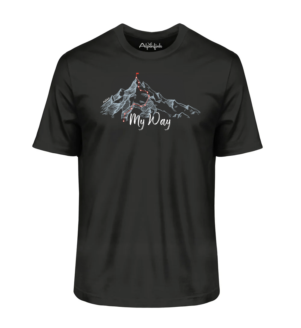 Schwarzes Herren Bio T-Shirt mit My Way Motiv