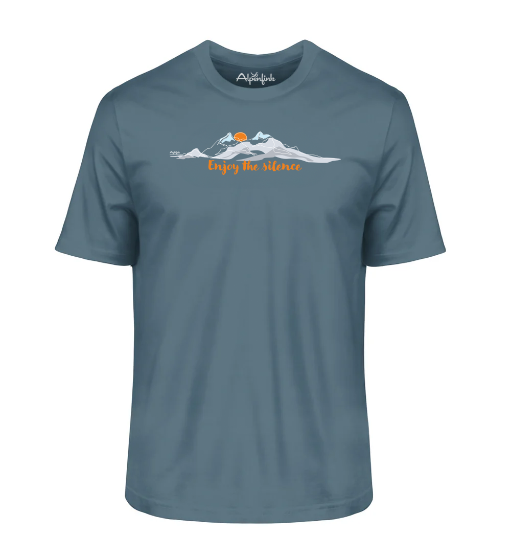 Stargazer Herren Bio T-Shirt mit Enjoy the Silence Bergmotiv